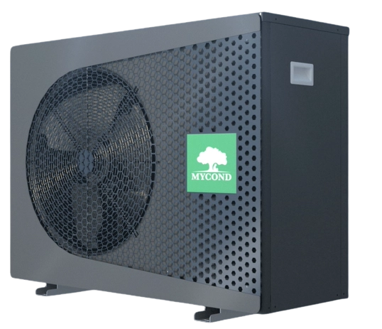 Ilustração das opções de instalação da bomba de calor MyCond BeeThermic Monoblock.