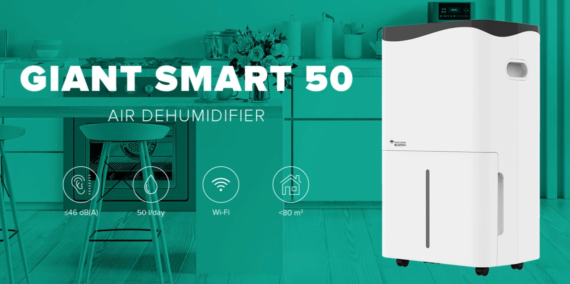 MyCond Giant Smart Modern desumidificador adequado para espaços residenciais e escritórios.