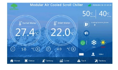 Painel de controlo do MyCond Inverter MCU-YHI