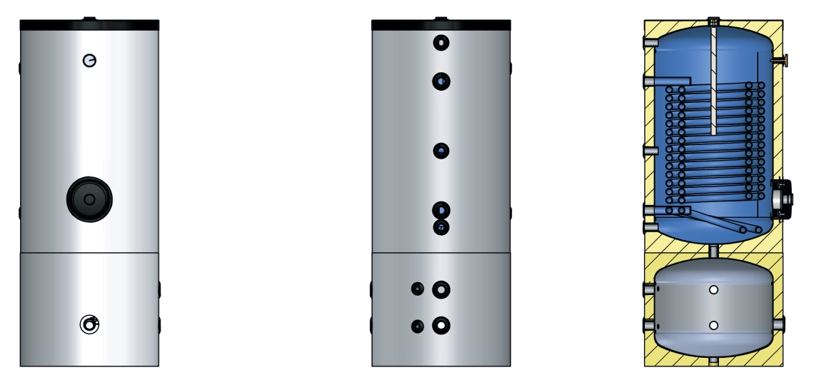 MyCOnd MT 100/200 HP, MT 100/300 HP A imagem mostra o design isolado de um depósito de armazenamento combinado.