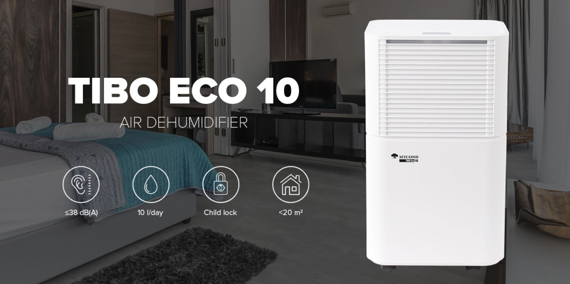 MyCond TIBO Eco 10 Desumidificador de ar residencial energeticamente eficiente.