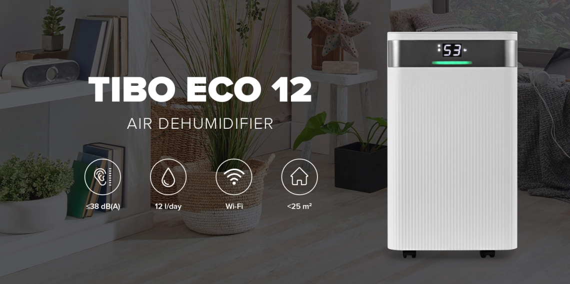 MyCond TIBO Eco 12 Desumidificador de ar residencial compacto e ecológico.