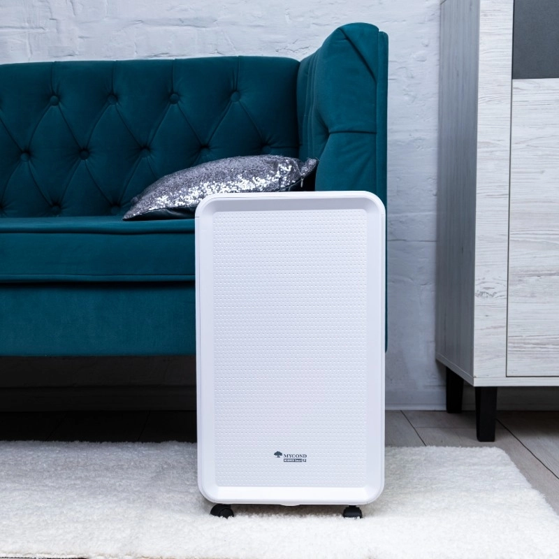 O desumidificador MyCond Roomer Smart reduz eficazmente a humidade interior.