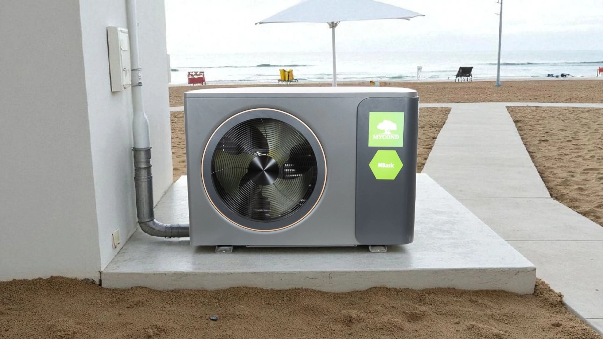 Água quente sem interrupções no calor com bomba de calor Mycond MBasic