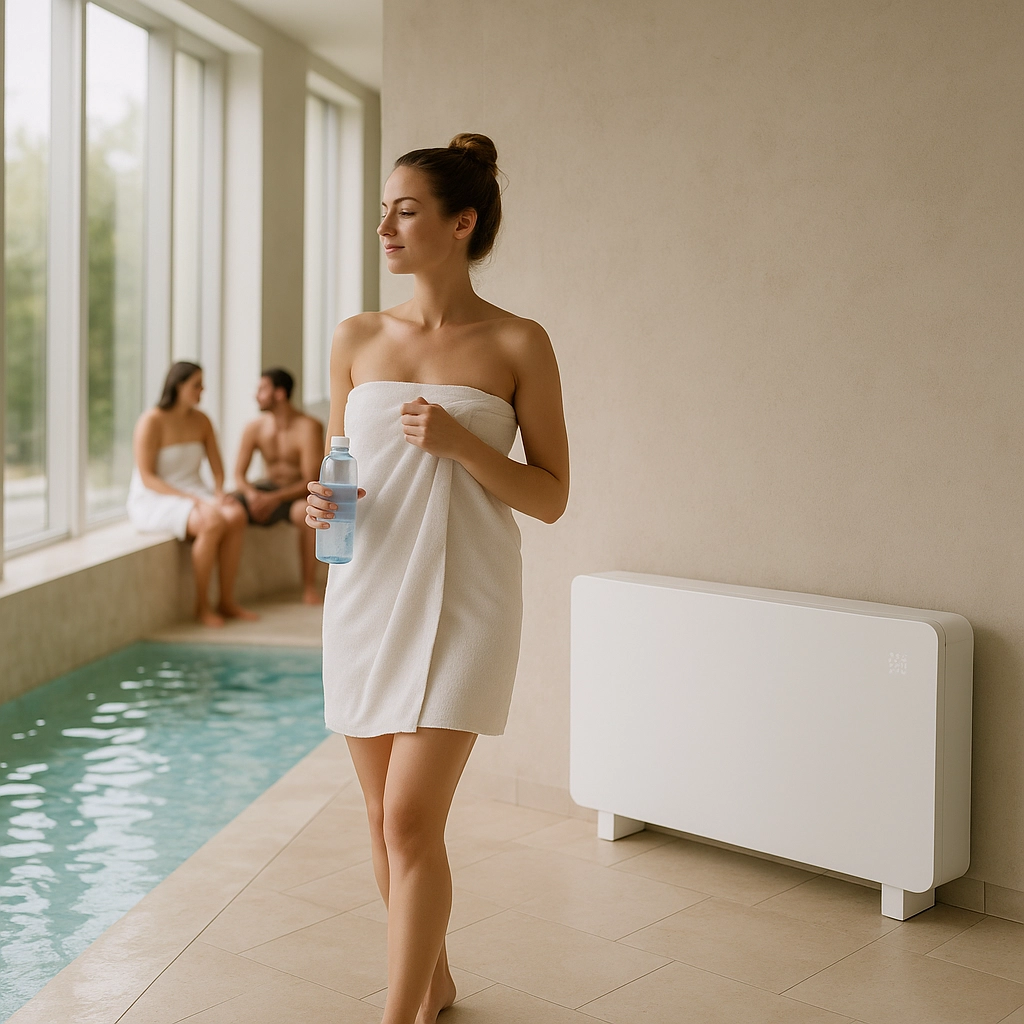 Desumidificador de ar para piscina energeticamente eficiente e com baixo nível de ruído Mycond MBA-G