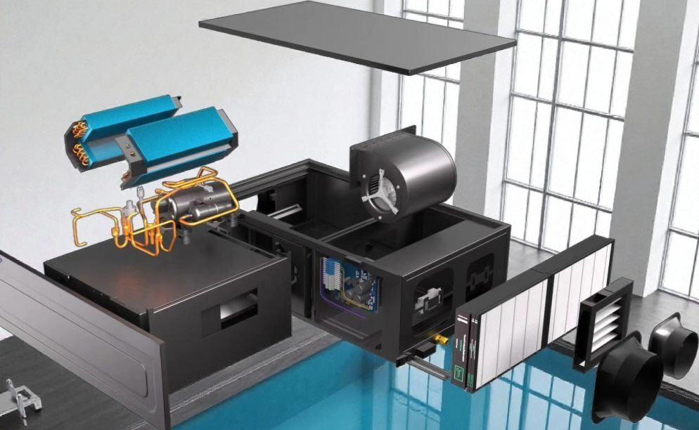 Desumidificador de canal para piscinas, aquecimento de ar Mycond MSHAC