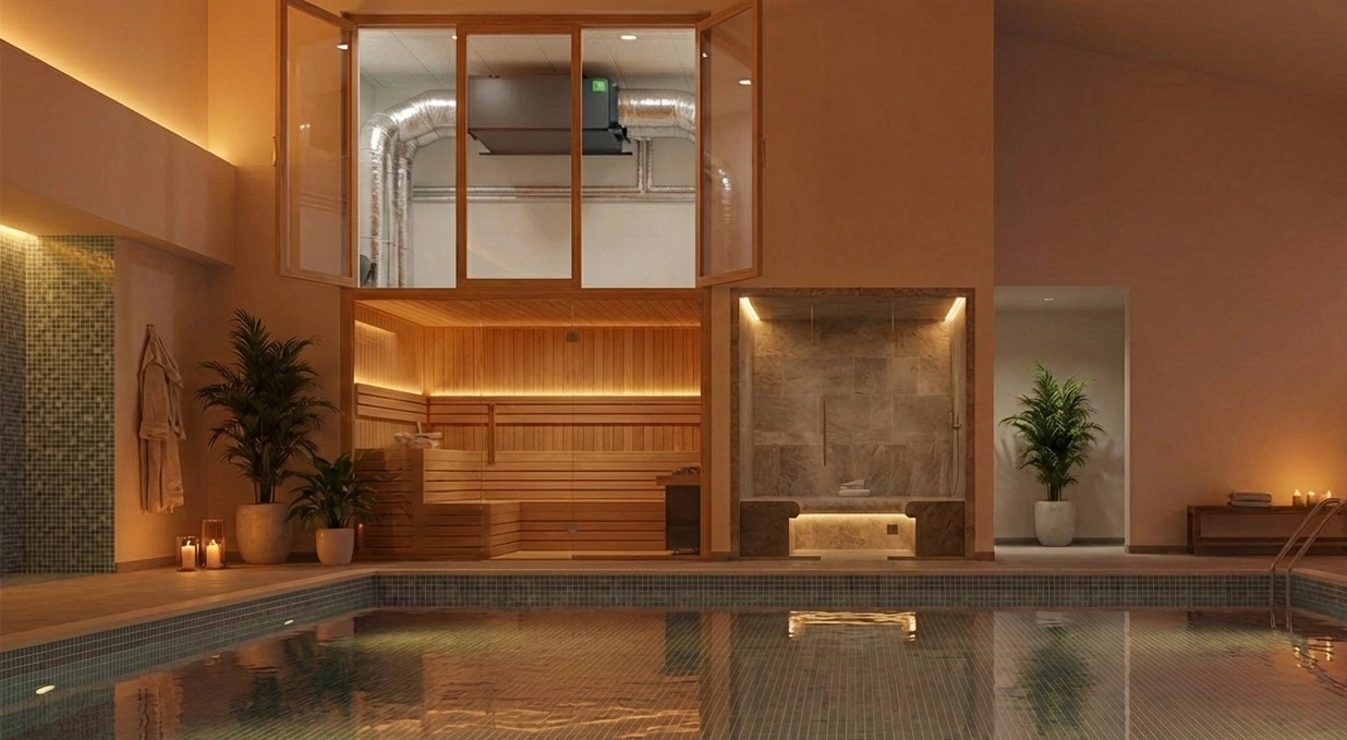 Desumidificador de canal para piscinas, tecnologias de economia de energia Mycond MSHAC